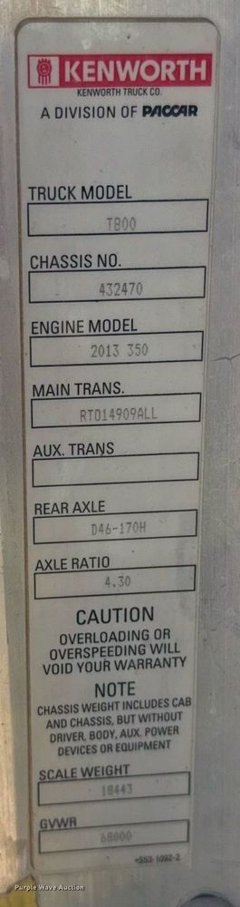 image for item DO2521 2015 Kenworth T800 ready mix truck