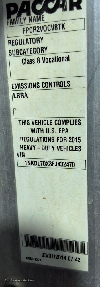 image for item DO2521 2015 Kenworth T800 ready mix truck