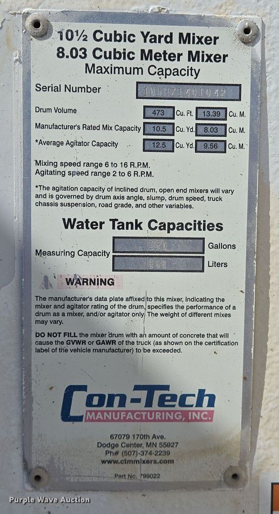 image for item DO2524 2015 Kenworth T800 ready mix truck