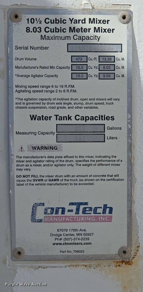 image for item DO2525 2015 Kenworth T800 ready mix truck