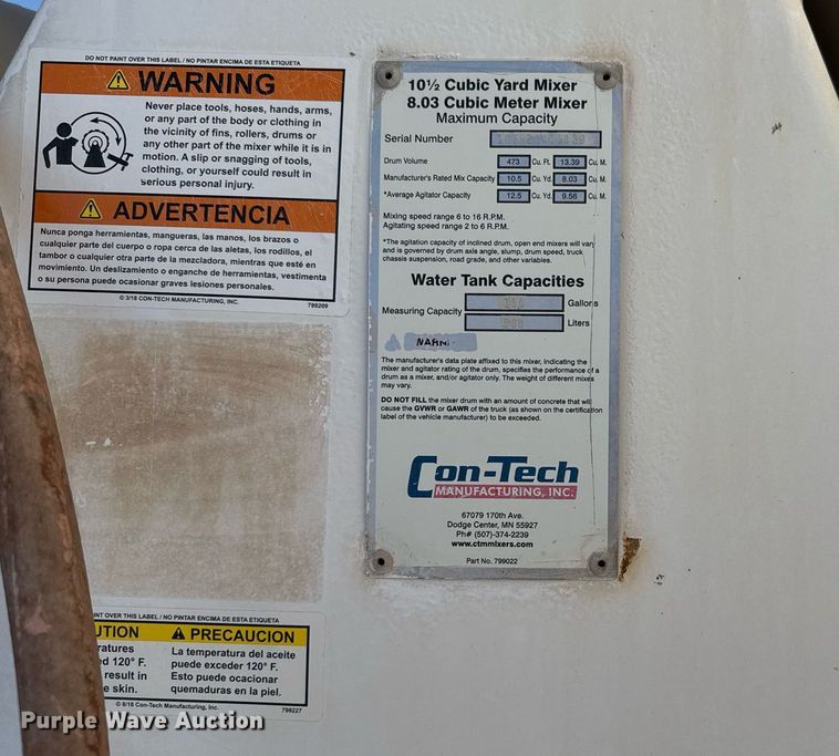 image for item DO2526 2015 Kenworth T800 ready mix truck