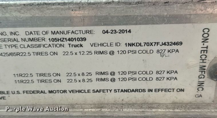 image for item DO2526 2015 Kenworth T800 ready mix truck