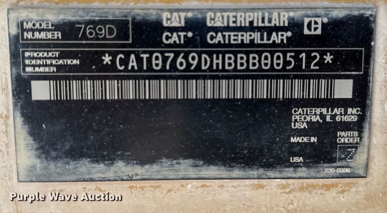 image for item DO2528 2005 Caterpillar  769D haul truck