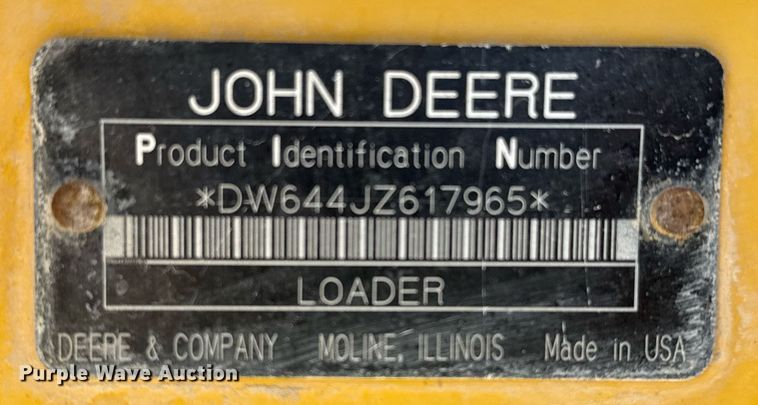 image for item DO2529 2008 John Deere 644J wheel loader