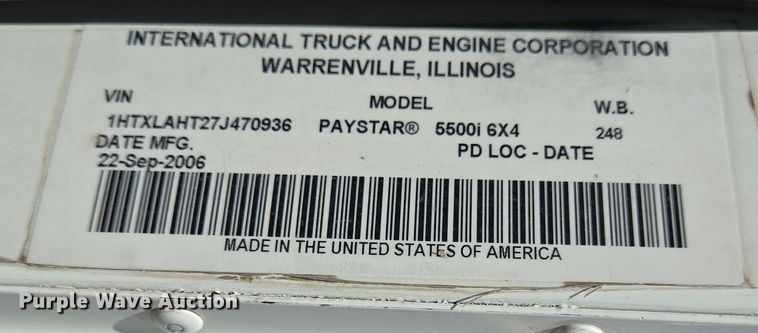 image for item DO2530 2007 International Paystar 5500i ready mix truck