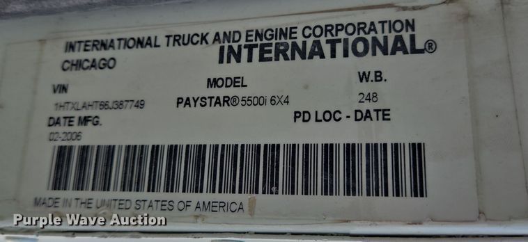 image for item DO2533 2006 International Paystar 5500i ready mix truck