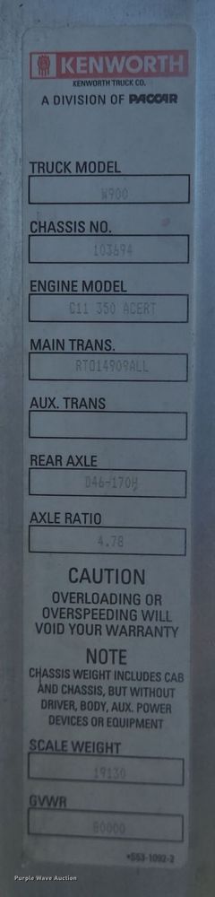 image for item DO2535 2006 Kenworth  W900 ready mix truck