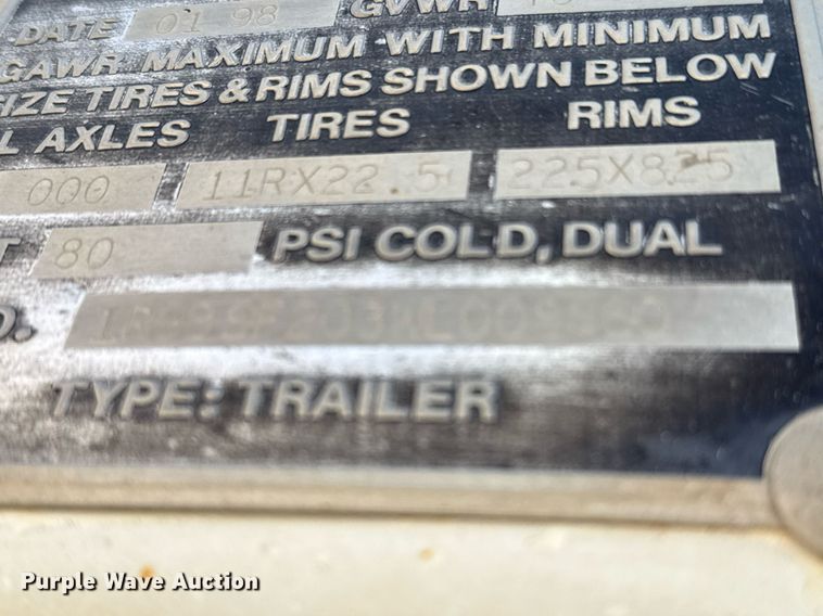 image for item DO2538 1998 Ranch Mfg. bottom dump trailer