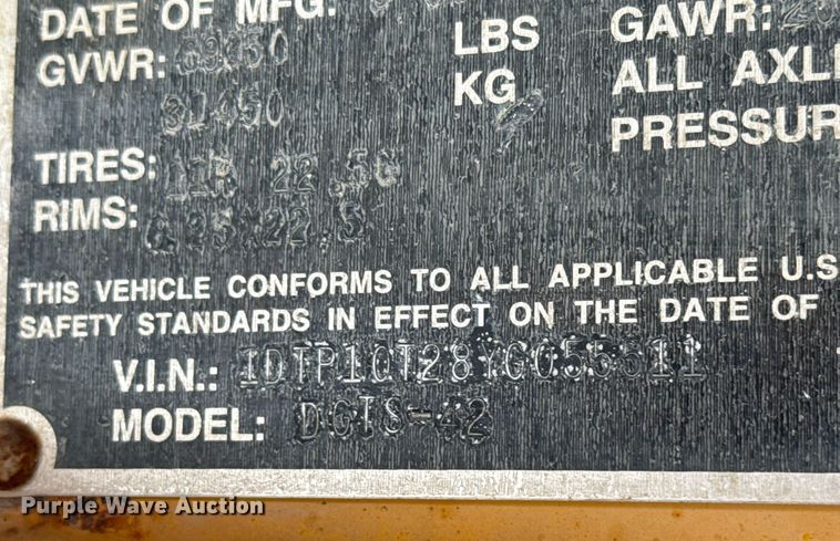 image for item DO2539 2000 Dorsey DGTS-42 flatbed trailer