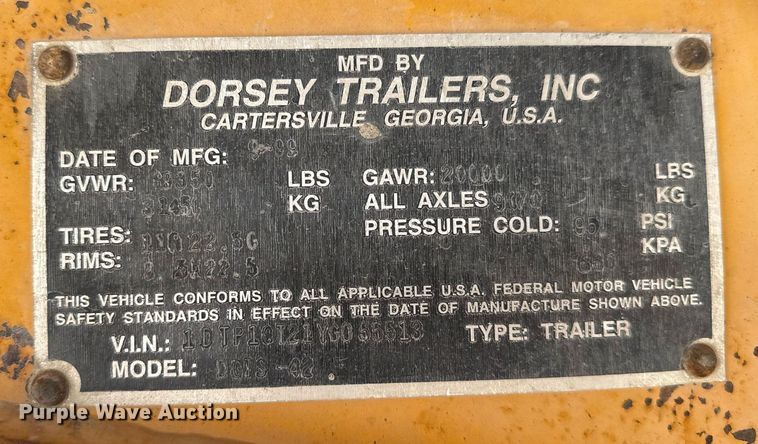 image for item DO2540 2000 Dorsey DGTS-42 flatbed trailer