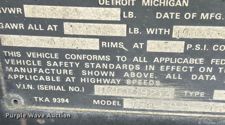 image for item DO2544 1980 Fruehauf TEHF2R7000 tank trailer