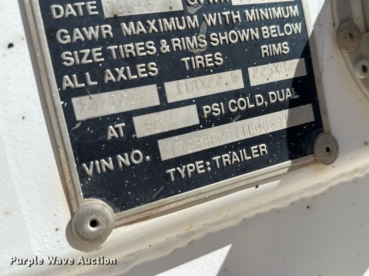 image for item DO2545 1996 Ranch Mfg. bottom dump trailer