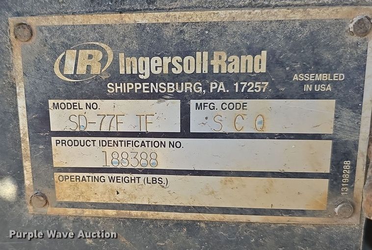 image for item DO5538 2006 Ingersoll Rand SD77F Series TF single drum vibratory roller