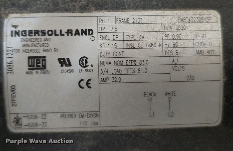 image for item DO5543 Ingersoll Rand 2475N7.5 air compressor