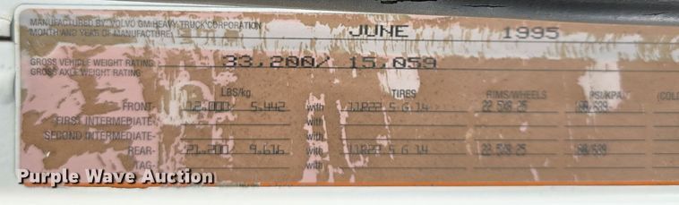 image for item DO5554 1995 White GMC WG dump truck