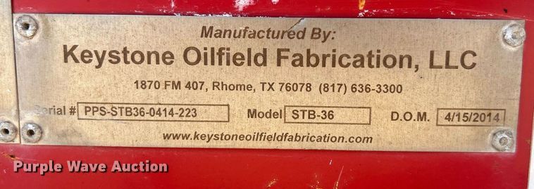 image for item DO7547 2014 Keystone Oilfield Fabrication, LLC conveyor