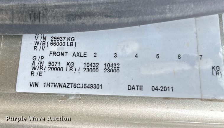 image for item DP8419 2012 International  7500 sewer jetter truck