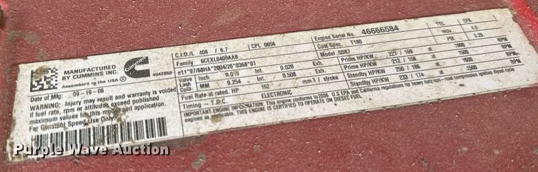 image for item DP8539 Terex  OT180C generator