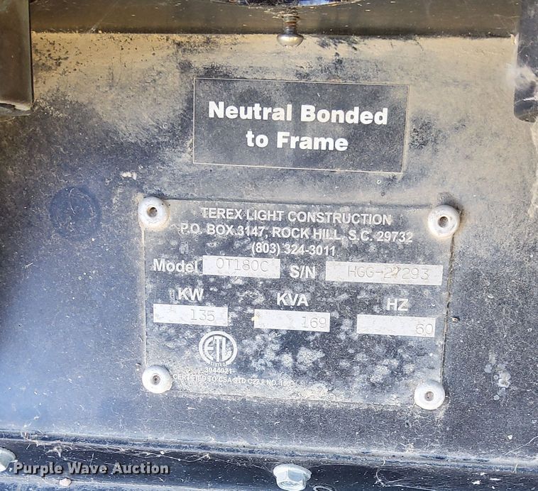 image for item DP8539 Terex  OT180C generator