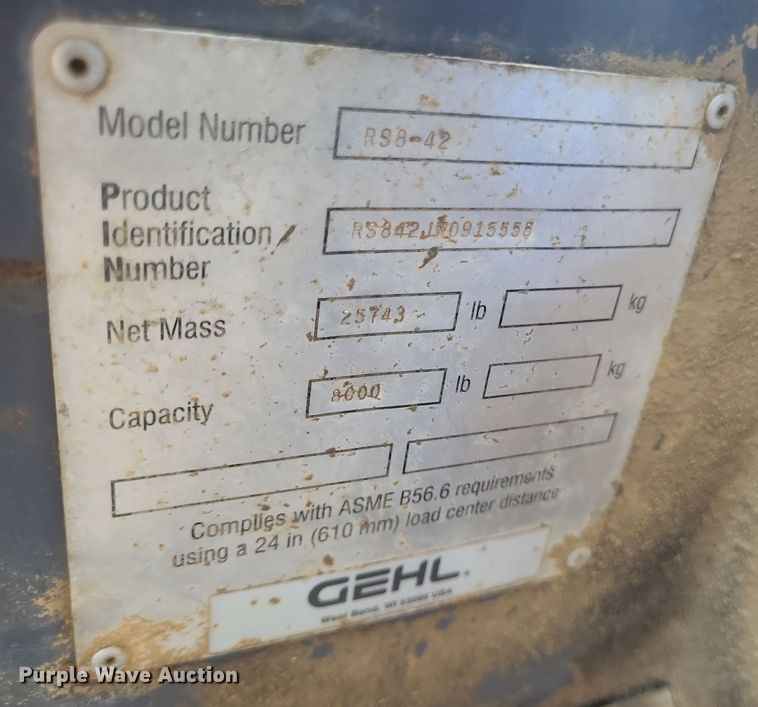 image for item DQ3679 Gehl RS8-42 telehandler