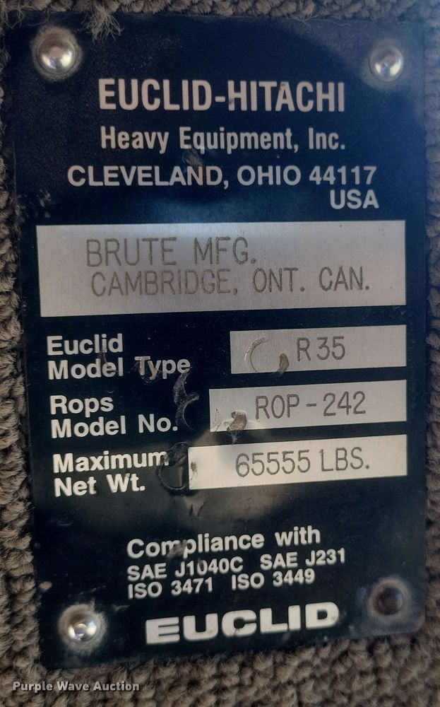 image for item DQ3701 1995 Euclid  R35 haul truck
