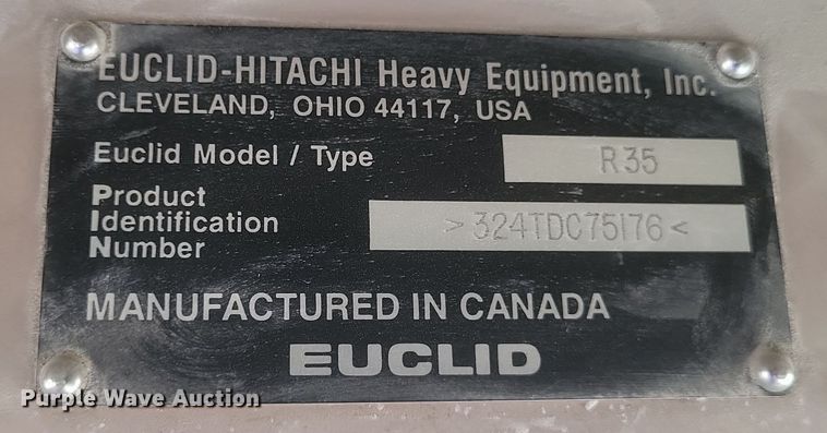 image for item DQ3701 1995 Euclid  R35 haul truck