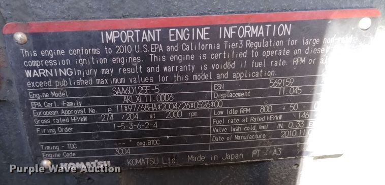 image for item DQ6181 2011 Komatsu WA470-6 wheel loader