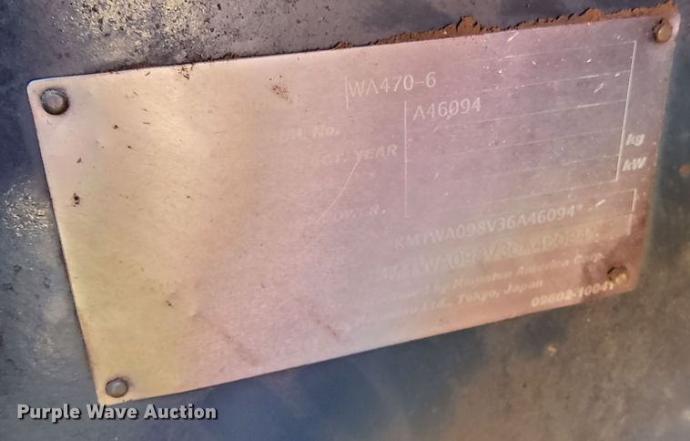 image for item DQ6181 2011 Komatsu WA470-6 wheel loader