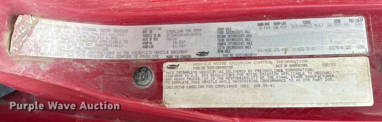 image for item DT2006 2002 Sterling  L-Line hydrovac truck