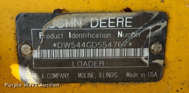 image for item DT2040 1996 John Deere  544G wheel loader