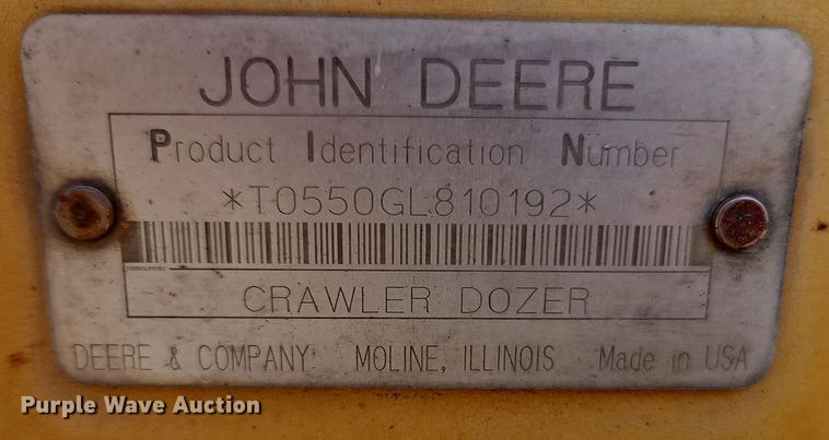 image for item DT7515 1995 John Deere 550G dozer