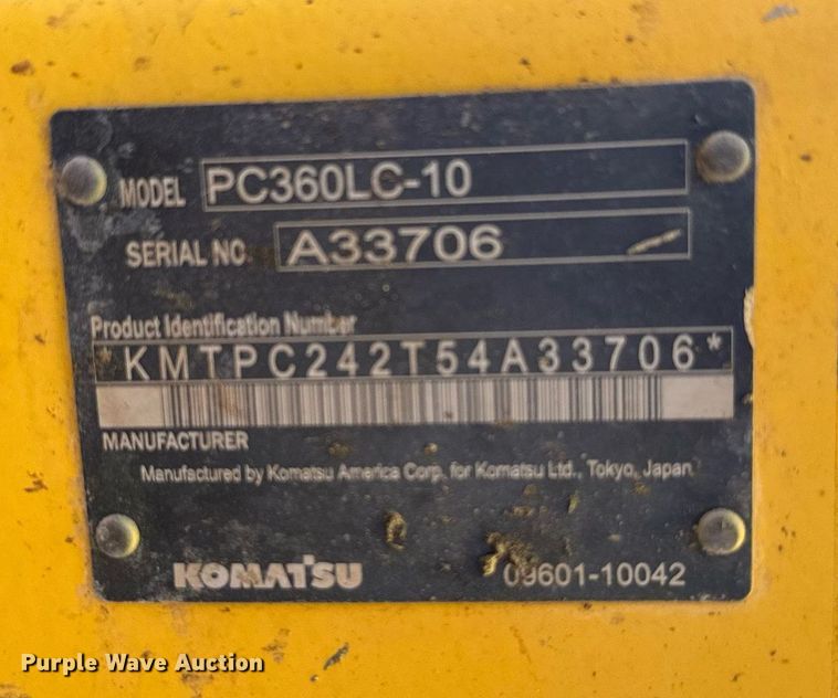 image for item DU3035 2015 Komatsu PC360LC-10 excavator