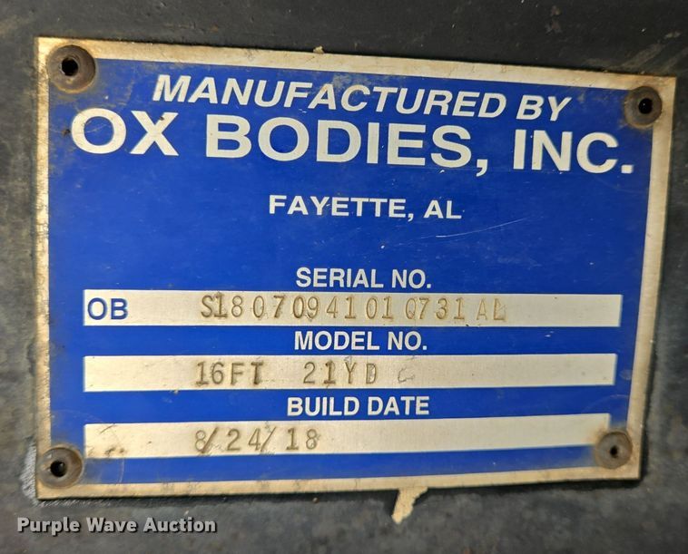 image for item DV5254 2019 Mack Granite dump truck