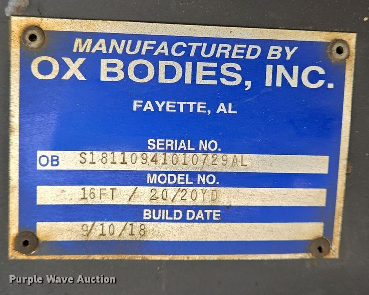 image for item DV5255 2019 Mack Granite dump truck