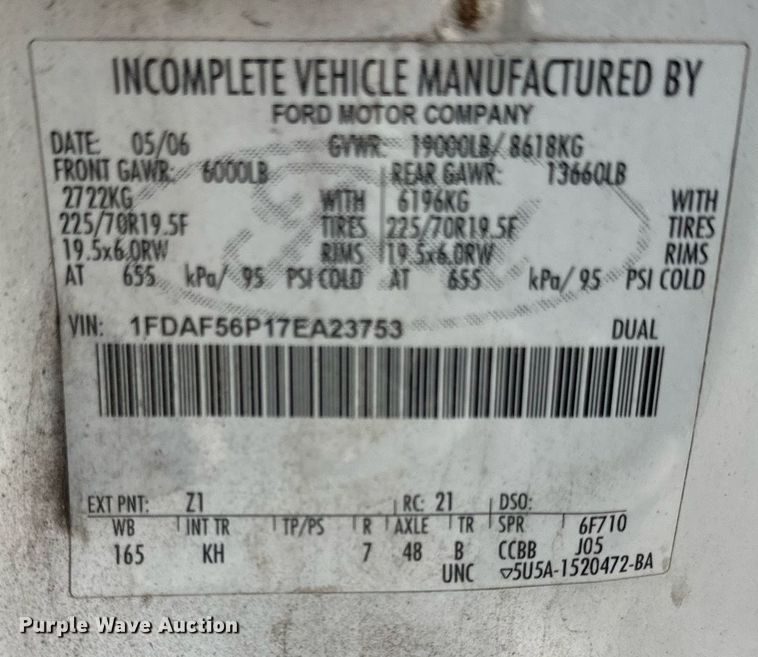 image for item DV5946 2007 Ford F550 Super Duty XL  utility / service truck