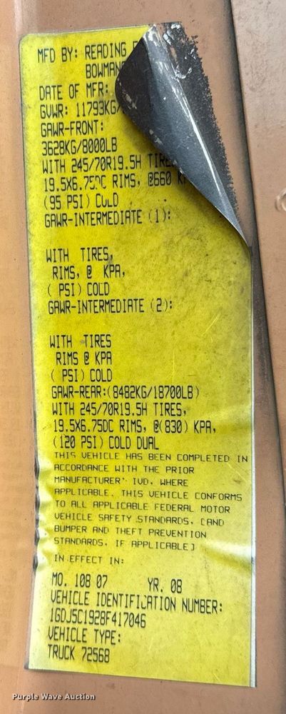 image for item DV5947 2008 GMC C5500 utility / service truck