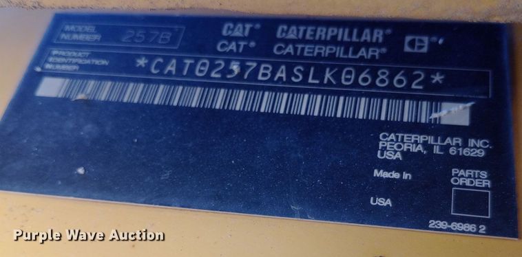 image for item DW0750 2007 Caterpillar  257B tracked skid steer loader