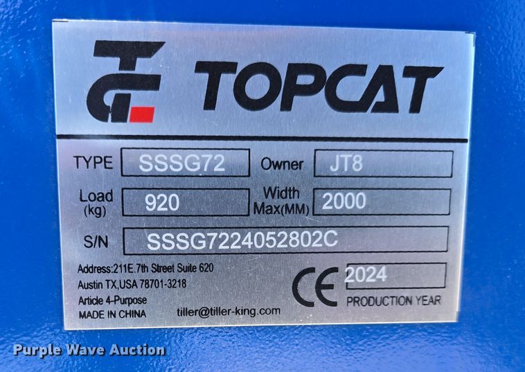 image for item DW3822 2024 TopCat SSSG72 skid steer grader