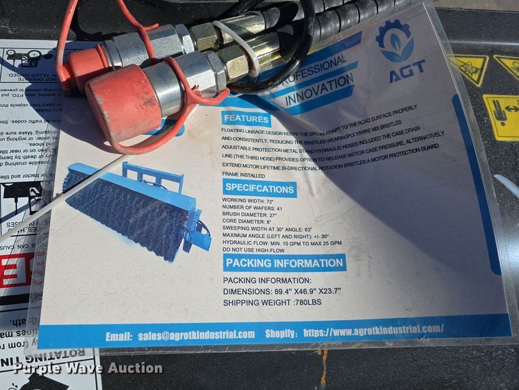 image for item DW3828 2024 Mower King SSAB72 skid steer broom