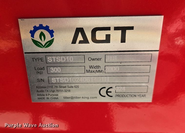 image for item DW3829 2024 AGT STSD10 skid steer seeder