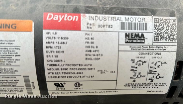 image for item DX1337 1993 Pelsue Metro XL A/C generator
