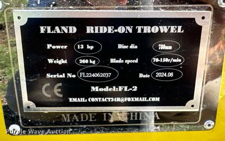 image for item DX1422 2024 Fland FL-2 power trowel