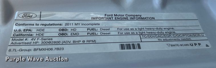 image for item EG0994 2011 Ford F550 Super Duty utility / service truck