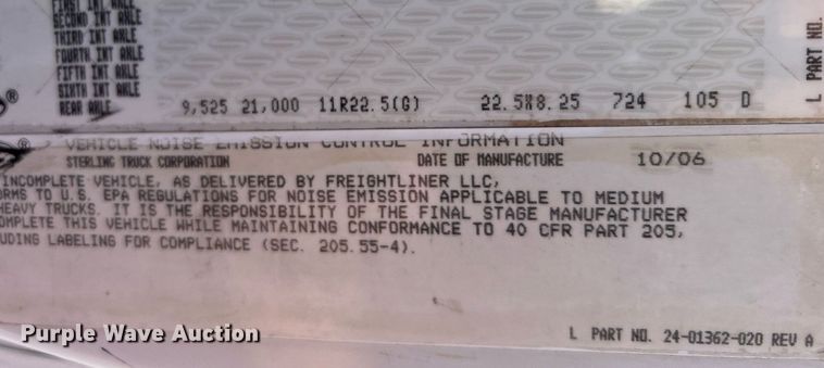 image for item EG1063 2007 Sterling Acterra bucket truck