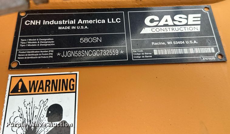 image for item EG1077 2016 Case 580 Super N  backhoe