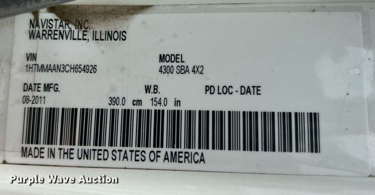 image for item EG1083 2012 International DuraStar 4300 utility / service truck