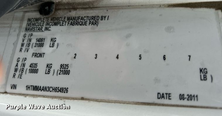 image for item EG1083 2012 International DuraStar 4300 utility / service truck