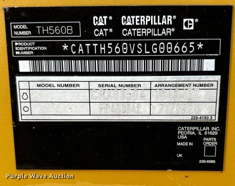 image for item EG1097 2004 Caterpillar  TH560B telehandler