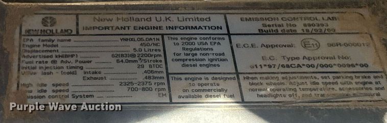 image for item EG1108 2000 New Holland 555E backhoe