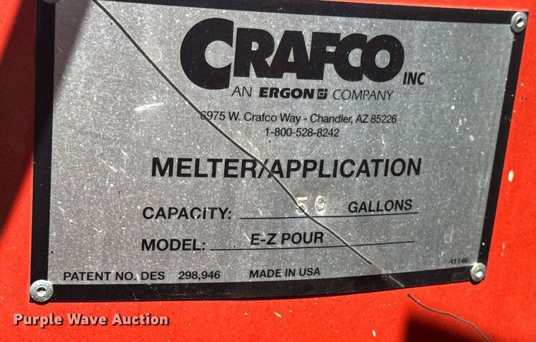 image for item EG6675 2011 Crafco EZ Pour  melter applicator